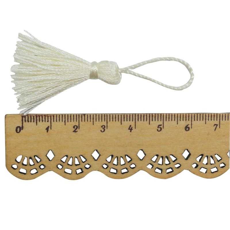 OZXCHIXU(TM) 20PCS Mini Small Craft Tassels 5.5cm Long for Decorative Key Cushion (Beige) - Image 1